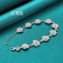 DOTEFFIL floral chain bracelet for women with rose flower detail for daily accessorizing and dressy outfit styling.