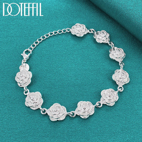 DOTEFFIL rose link bracelet jewelry for casual wear, special occasions, and elegant fashion use.