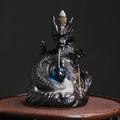 Dragon Backflow Ceramic Incense Burner incense holder for cascading smoke display, meditation, and home fragrance use.