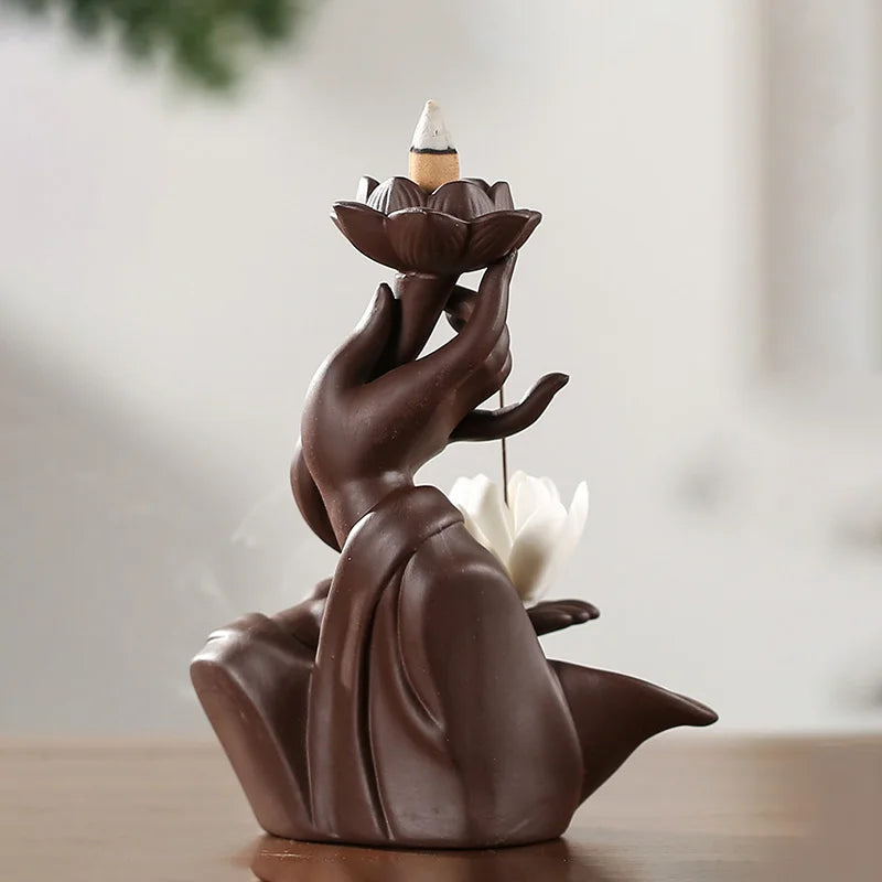 Zen Lotus Dragon Backflow Incense Burner decorative incense burner for aromatherapy, mindfulness, and calming room ambiance.