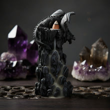 Dragon Backflow Incense Tower shown with smoke waterfall effect