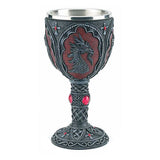 Dragon Chalice with dragon head sculpture, 7 1/2 inches