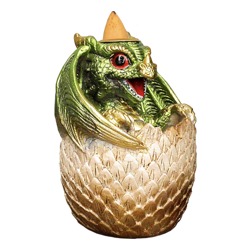 Dragon Hatchling Backflow Incense Burner shown with smoke effect