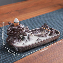 Zen Lotus Dragon Backflow Incense Burner incense burner with lotus design for backflow incense cones, prayer, and home serenity.