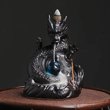 Dragon Backflow Ceramic Incense Burner waterfall-style incense holder for cascading smoke effect, mindfulness, and decorative display.