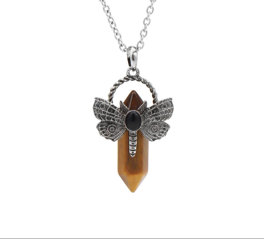 Dragonfly Natural Stone Crystal Pendant for meditation, gifting, and crystal jewelry.