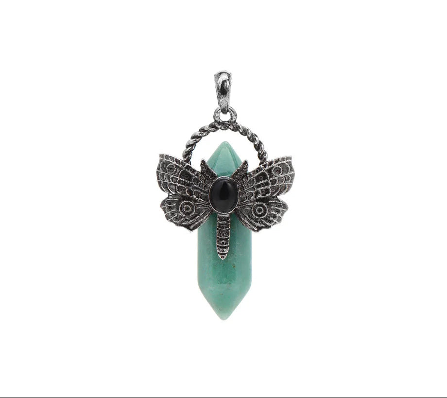 Dragonfly Natural Stone Crystal Pendant for meditation, gifting, and crystal jewelry.
