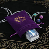 Drawstring velvet bag for tarot cards for neat deck storage, spiritual practice, and reading setup organization.