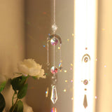 Dream catcher crystal sun catcher boho window chime for soft decorative sound, sun-catching display, and relaxing home decor.