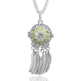 Dreamcatcher inspired Harmony Bola pendant necklace for spiritual-themed fashion, daily accessory use, and gift giving.