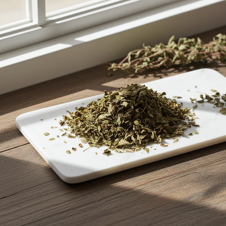 Dried mistletoe herbs 1oz pouch for botanical crafting, altar work, and ceremonial use.