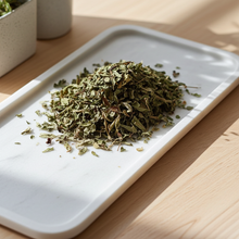Dried Peppermint Leaf Cut Herbs 2oz bag of cut peppermint leaves for tea brewing, herbal preparations, and pantry use.