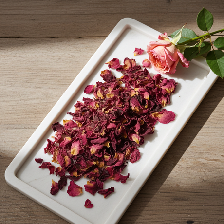 Rose Buds & Petals Herbs 2oz dried flower herb blend for herbal tea, potpourri, and ritual use.