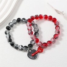 ECG heart magnetic bracelets for couples with adjustable bracelet cords for romantic wear, matching outfits, and relationship keepsakes.