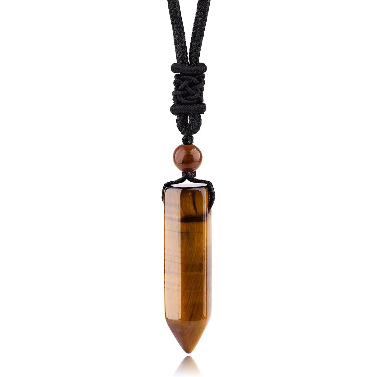 Trendy Natural Stone Wolf Tooth Pendant necklace for edgy fashion styling, casual accessorizing, and statement wear.