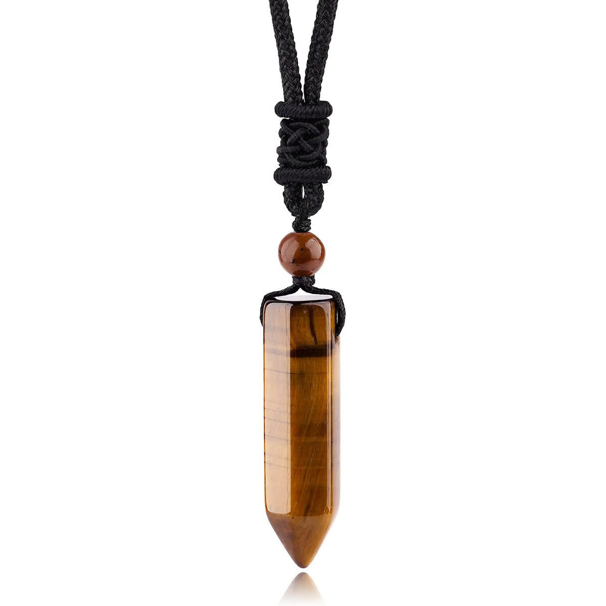 Trendy Natural Stone Wolf Tooth Pendant necklace for edgy fashion styling, casual accessorizing, and statement wear.