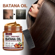 Eelhoe Pure Organic Batana Oil Hair Growth Mask 120ml jar with woman's hair before and after comparison.