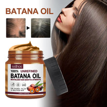 Eelhoe Pure Organic Batana Oil Hair Growth Mask 120ml jar with woman's hair before and after comparison.