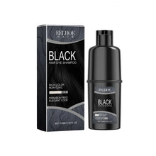 Eelhoe Black Hair Dye Shampoo 100ml bottle and packaging on white background.