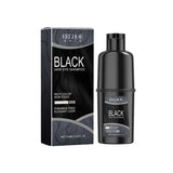 Eelhoe Black Hair Dye Shampoo bottle and packaging on white background.