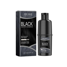 Eelhoe Black Hair Dye Shampoo bottle and packaging on white background.