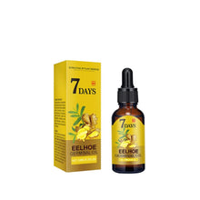 eelhoe Ginger Hair Regrowth and Scalp Treatment Oil packaging detail showing hair growth formula and benefits.