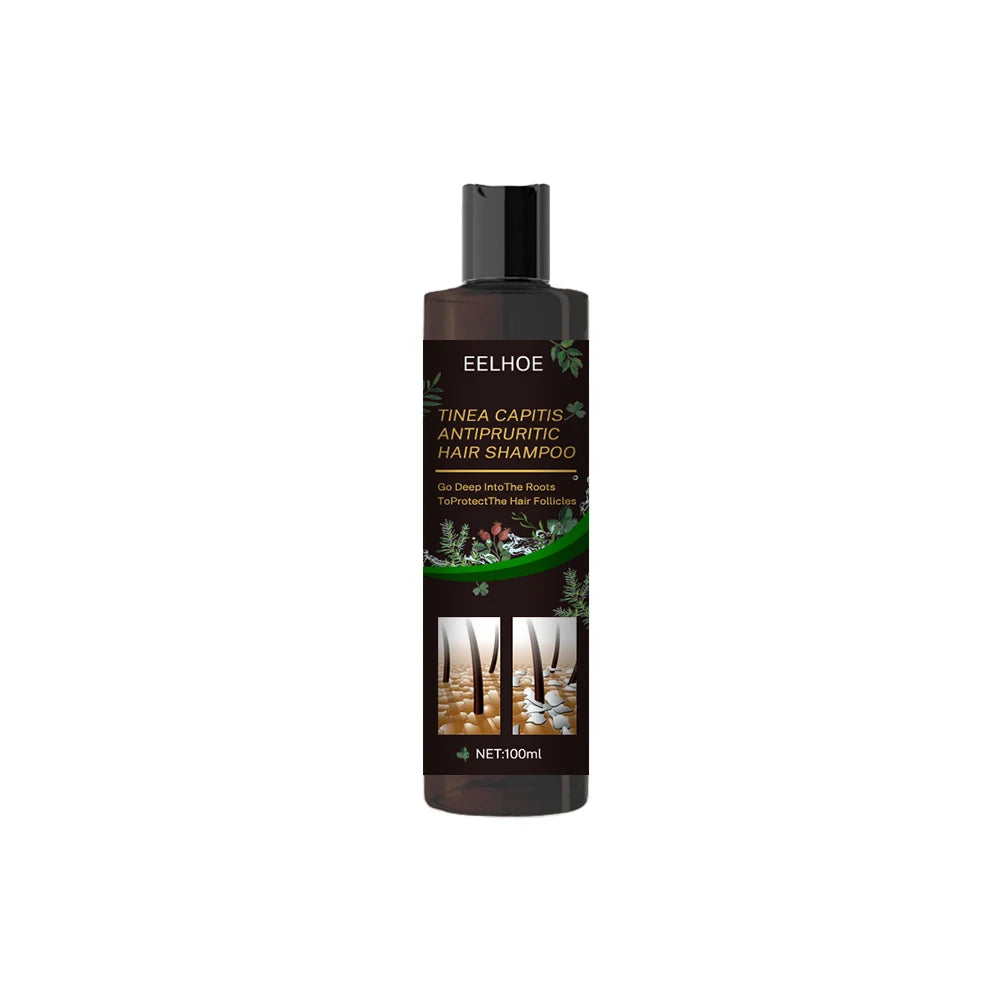 Eelhoe Natural Herbal Anti-Dandruff Shampoo 100ml bottle on white background.