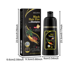 Eelhoe Herbal Hair Dye Shampoo 500ml packaging and dimensions on white background.