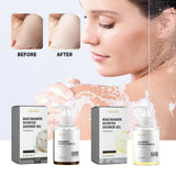 Before and after skin comparison showing Eelhoe Perfumed Brightening Body Wash Gel 100ml brightening results.
