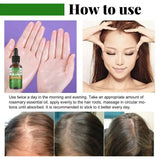 eelhoe Rosemary Essential Hair Growth Oil usage instructions showing application steps for scalp treatment and hair growth.