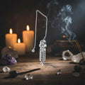 Egyptian chrome dowsing pendulum with 8 inch chain