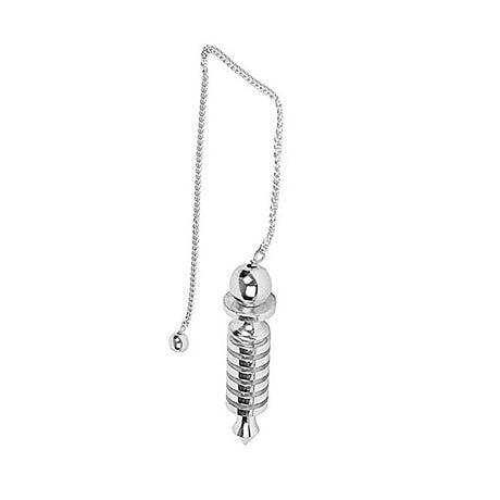 Egyptian chrome dowsing pendulum with 8 inch chain