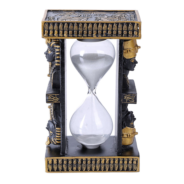 Egyptian Pharaoh and Nefertiti hourglass, front view