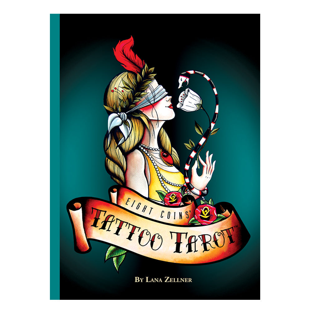 Eight Coins' Tattoo Tarot deck box, back cover