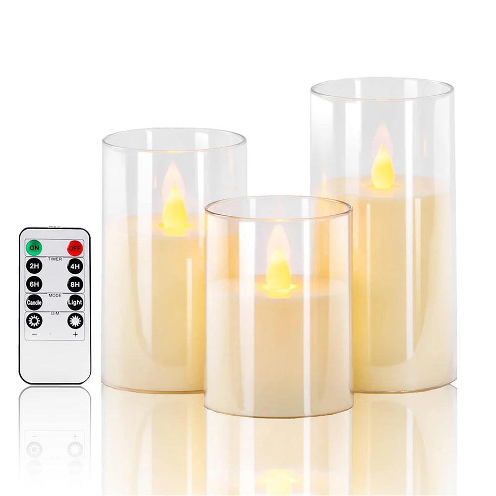 Electric flameless candles with auto timer for convenient home ambiance, decorative displays, and remote use.