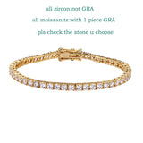 Elegant 18k Gold Plated tennis bracelet with moissanite stones for evening outfits, bridal styling, and gift occasions.