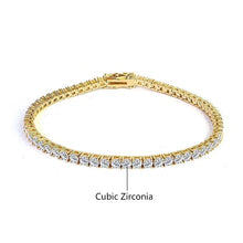 Elegant 18K Gold-Plated Zircon Tennis Bracelet crystal bracelet for bridal wear, formal occasions, and refined styling.