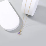 Elegant gold-plated boho crystal drop necklace for evening outfits, occasion wear, and polished fashion styling.