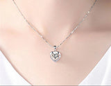 Elegant heart necklace with Austrian crystal pendant for formal outfits, romantic occasions, and stylish accessory wear.