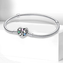 Silver Zircon Heart Love Bracelet Charm silver jewelry accessory for heart-themed bracelet styling, sentimental gifting, and everyday use.