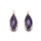 Elegant teardrop glass pendant charms for wedding jewelry, necklace design, and handmade gift crafts.