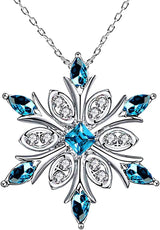 Women’s Silver-Plated Snowflake Necklace pendant jewelry for elegant winter looks, Christmas parties, and daily fashion wear.