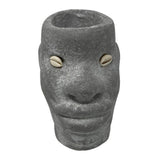 Elegua head statue, 6 inches, cowrie shell detailing