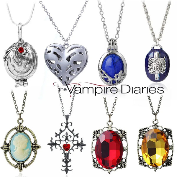 Elena Gilbert Blue Stone choker necklace for vampire-inspired fashion, cosplay styling, and everyday accessory wear.