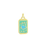 Enamel fortune card pendant jewelry for mystical fashion, meaningful gift giving, and everyday accessory use.