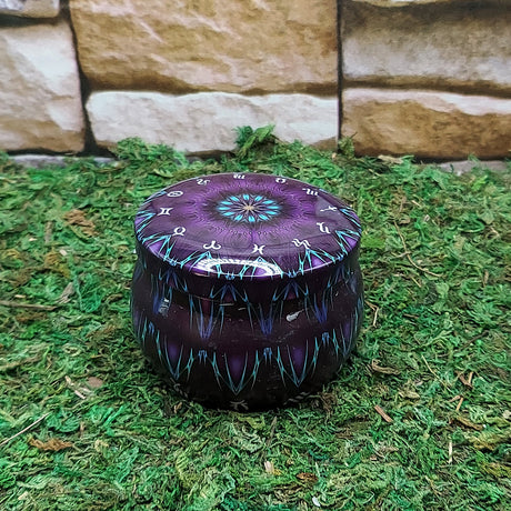 Energy cleansing ritual tin candle with crystals for clearing spaces, meditation, and spiritual use.