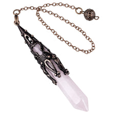 Energy Healing Crystal Pendulum Necklace for dowsing, divination, and energy work.