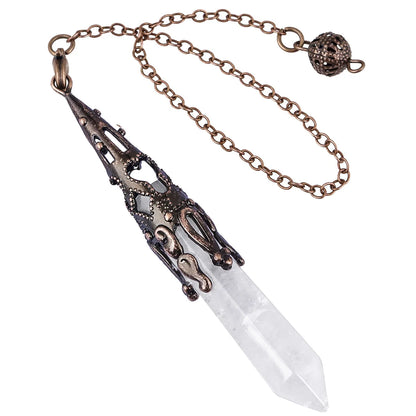 Energy Healing Crystal Pendulum Necklace for dowsing, divination, and energy work.
