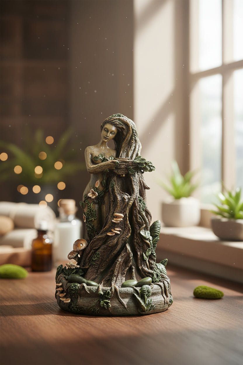 ENT Tree Lady backflow incense burner, front view