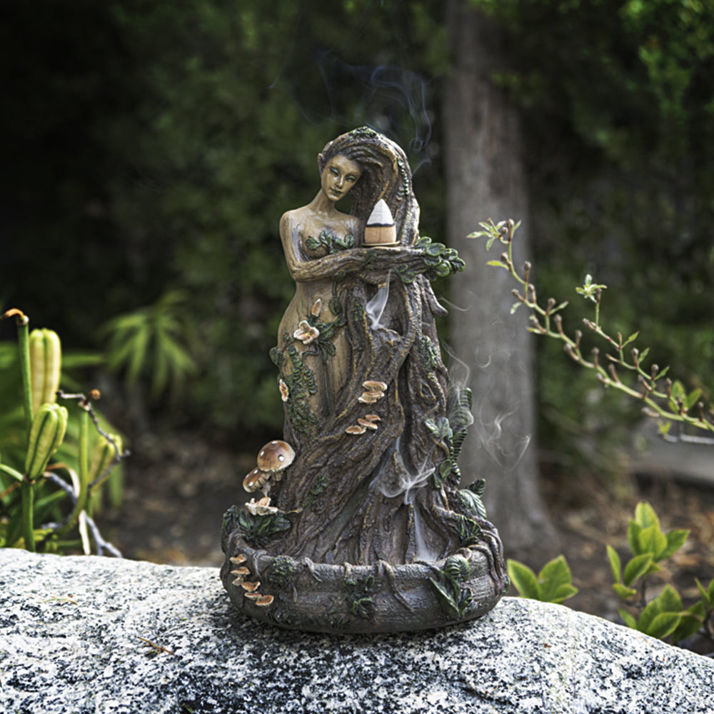 ENT Tree Lady backflow incense burner, detail view